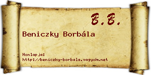 Beniczky Borbála névjegykártya