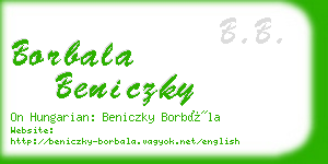 borbala beniczky business card